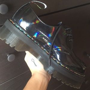 Dr. Martens size 8- 1461 rainbow patent platforms
